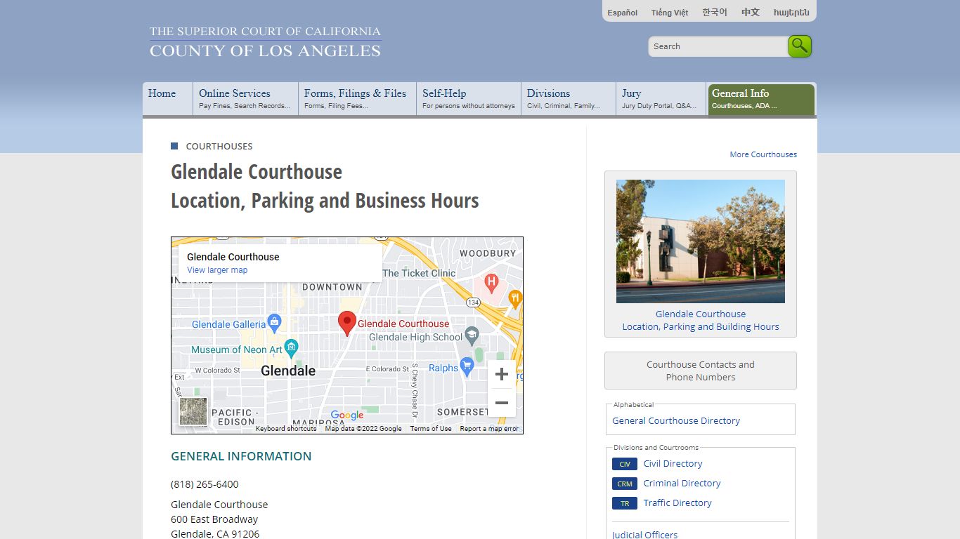 Courthouses in Los Angeles County - Contacts and Locations - LA Court